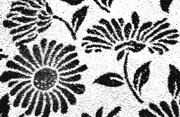 Angústia Grunge Textura Vetor Tecido Com Ornamento Floral Linhas Fundo — Vetor de Stock