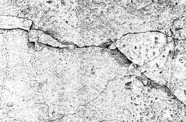 Distress Alten Rissigen Beton Vektor Textur Schwarz Weiß Grunge Hintergrund — Stockvektor