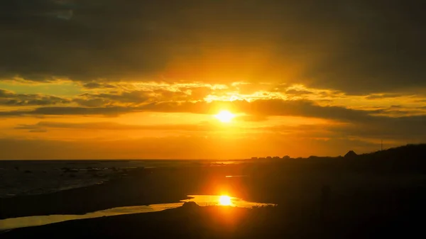 Schöner Schwedischer Sonnenuntergang Meer — Stockfoto