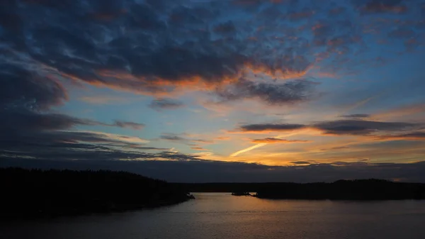 Zonsondergang Zee Van Archipel Zweden — Stockfoto