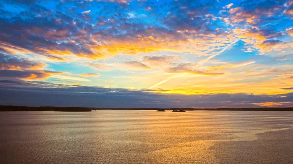 Zonsondergang Archipel Zee Zweden — Stockfoto