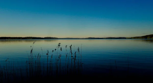 Hermoso Paisaje Atardecer Lago Saimaa Finlandia —  Fotos de Stock