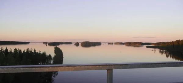 Beautiful Sunset Scenery Saimaa Lake Finland — Stock Photo, Image