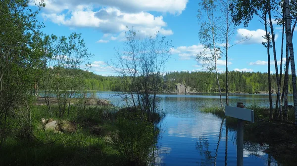 Indah Finnish Lakescape Musim Panas — Stok Foto