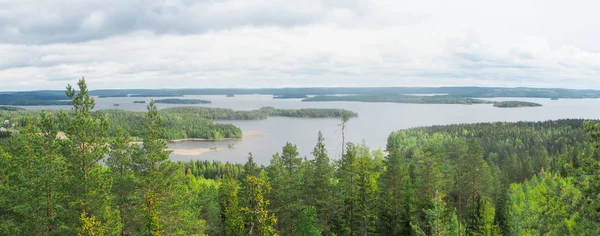 Översikt Paeijaenne Lake Från Den Struves Meridianbåge Berget Oravivuori Puolakka — Stockfoto