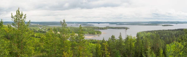 Översikt Paeijaenne Lake Från Den Struves Meridianbåge Berget Oravivuori Puolakka — Stockfoto