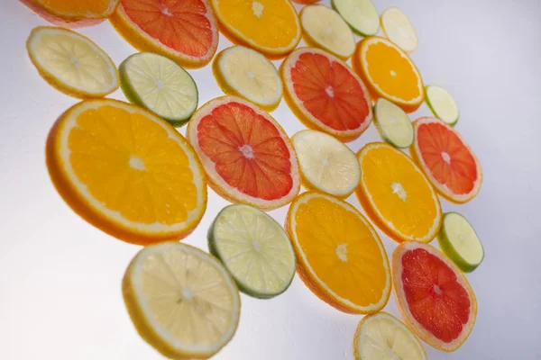 Graphic Resource Slices Citrus Placed Translucent Surface Illuminated — Stock Photo, Image