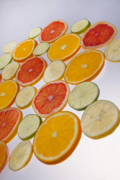 Graphic Resource Slices Citrus Placed Translucent Surface Illuminated — Stock Photo, Image