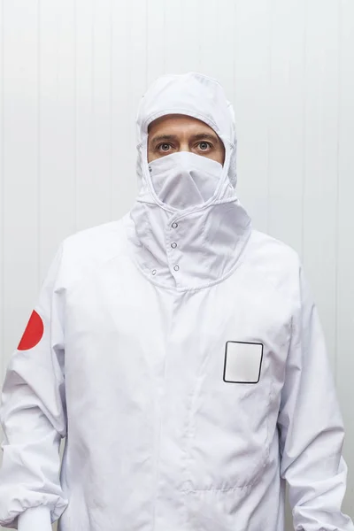 Potret Close Dari Pekerja Manusia Dengan Pakaian Kerja Higienis Bawah — Stok Foto