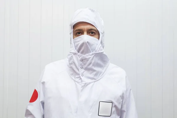 Potret Close Dari Pekerja Manusia Dengan Pakaian Kerja Higienis Bawah — Stok Foto
