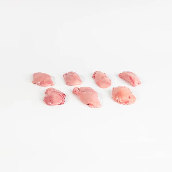 Seven Pieces Sweetbreads Suckling Lamb Photograph Taken Pure White Background — Stock Photo, Image
