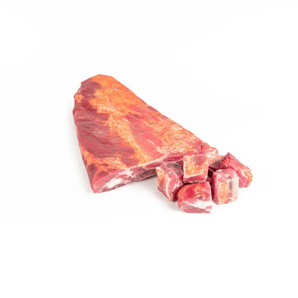 Matured Veal Loin Entrecote Two Fillets Photograph Taken Pure White — Stock Photo, Image