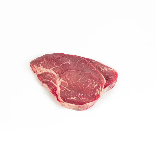 成熟的小牛肉腰部绒毛 照片为纯白色背景 用于电子商务 顶部视图 — 图库照片