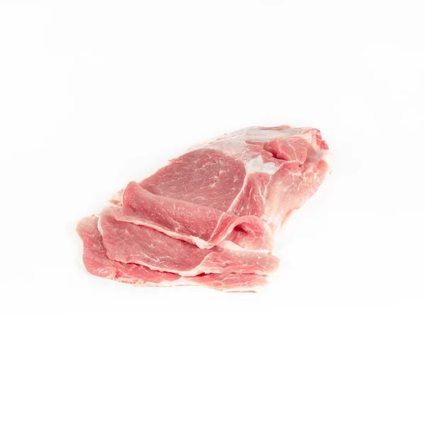 Iberische Schweineschulterfilets Fotografiert Auf Reinweißem Hintergrund Für Den Commerce Frontansicht — Stockfoto