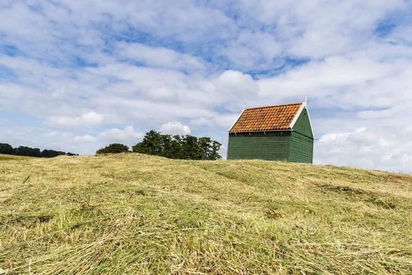 Liten Trä Gröna Huset Schokland Världsarv Flevoland Nederländerna — Stockfoto