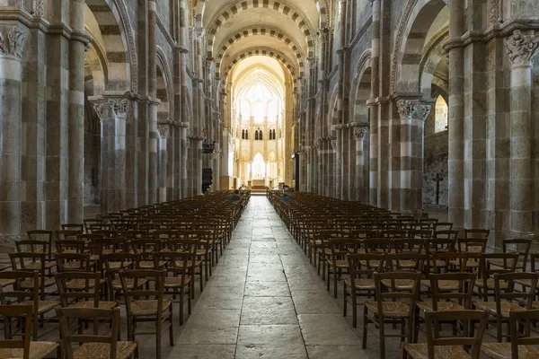 Vezelay France Juillet 2018 Eglise Intérieur Abbaye Romane Vezelay Yonne — Photo