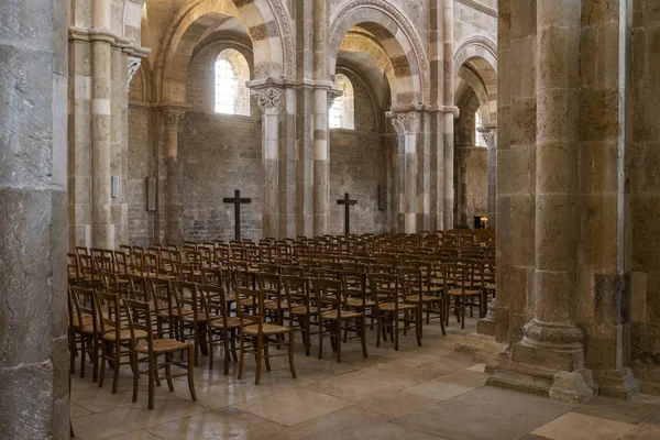 Vézelay Francja Lipca 2018 Wnętrze Kościoła Romańskie Opactwo Vezelay Yonne — Zdjęcie stockowe