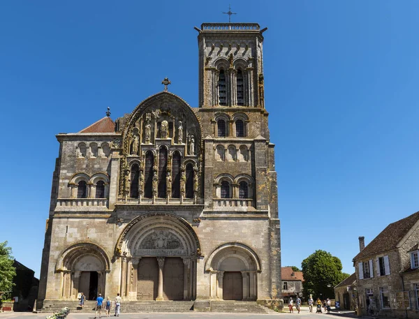 Vézelay Francja Lipca 2018 Przodu Romański Kościół Opactwo Vezelay Yonne — Zdjęcie stockowe