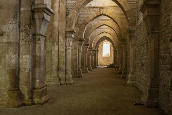 Fontenay Γαλλία Ιουλίου 2018 Εκκλησία Πυλώνες Του Romanesque Cisterian Abbey — Φωτογραφία Αρχείου
