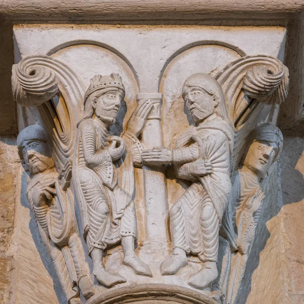 Vezelay Prancis Juli 2018 Modal Pilar Gereja Romanesque Dan Biara — Stok Foto