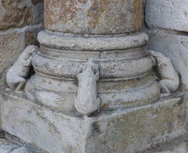 Vezelay Francie Července 2018 Kapitál Pilíř Románský Kostel Opatství Vezelay — Stock fotografie