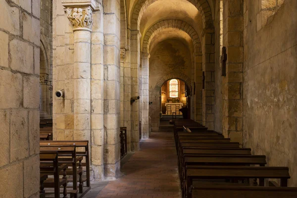 Anzy Duc France August 2018 Interior Historical Romanesque Church Anzy — Stock Photo, Image