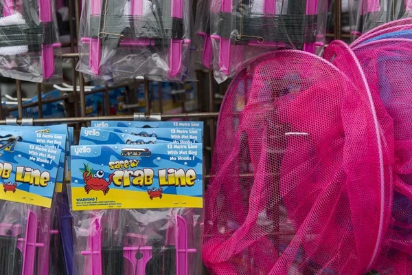Lymington Inglaterra Octubre 2018 Equipo Pesca Cangrejo Rosa Una Tienda —  Fotos de Stock