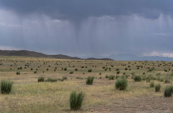 Paisagem Temirlik Cazaquistão Com Deserto Montanhas Durante Tempo Chuvoso — Fotografia de Stock