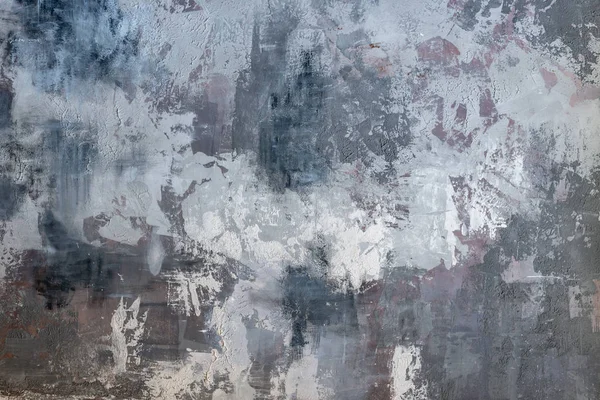 大きなストロークの灰色のトーンの壁にペイントを図面の抽象的な背景 — ストック写真