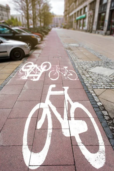 Pista Ciclabile Sfondo Della Città — Foto Stock