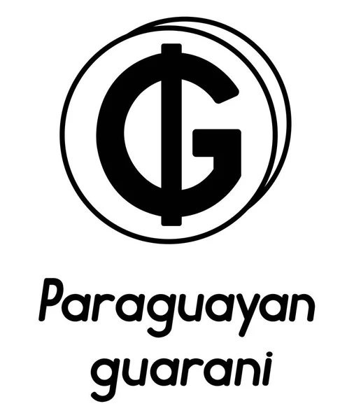 Coin with paraguayan guarani sign — Stock Vector