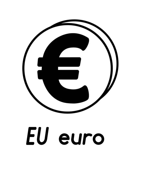 Coin with euro sign — Stock Vector