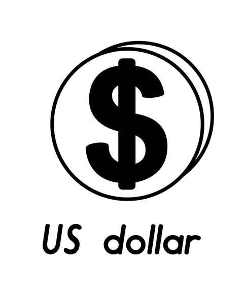 Pièce avec signe dollar — Image vectorielle