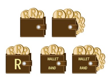 rand paralar ile kahverengi cüzdan set
