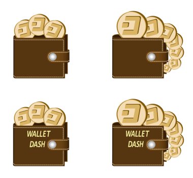 dash paralar ile kahverengi cüzdan set