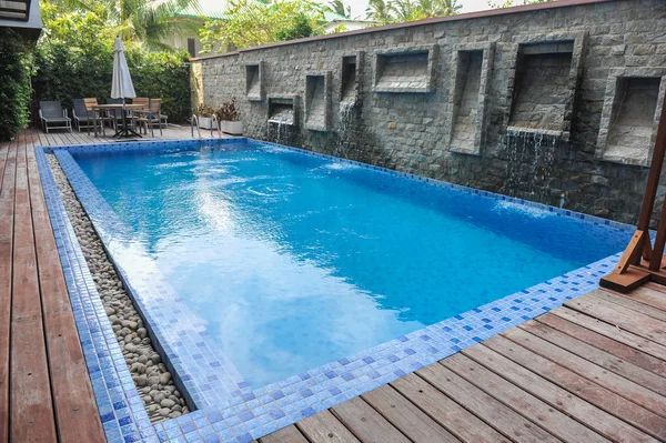 Swimming Pool Hotel Beautiful Luxury Outdoor Swimming Pool Stair Hotel — Stock Photo, Image