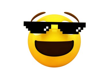 Meme emoji 3d render izole