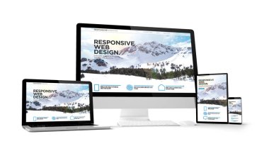 Yanıt veren Web sitesi izole gadget aygıtları 3d render