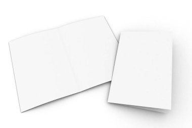 yarı katlı broşür mockup 3d render