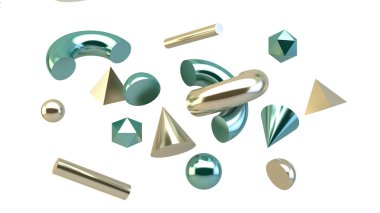 geometrik ilkel izole 3d render