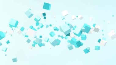 arka plan 3d render yüzer küpler
