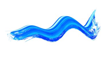 Beyaz arka plan üzerinde izole mavi kıvırcık fırça konturu 3d render