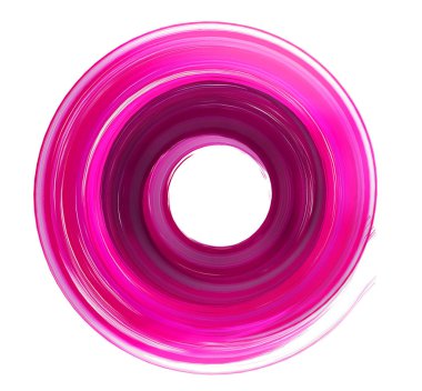 daire fırça konturu 3d render pembe