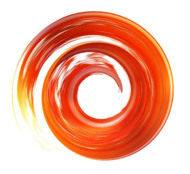 fırça turuncu kontur 3d render spiral