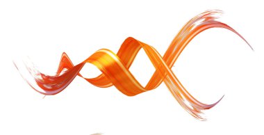 Orange 3D render fırça darbesi bükülmüş