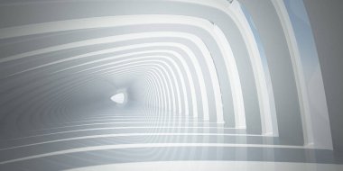 beyaz tonlu tünel 3D render