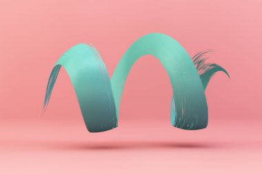 pembe arka plan 3d render mavi fırça darbesi