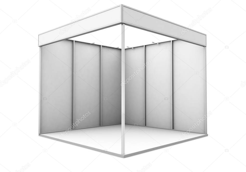 3d rendering of exhibition stand isolated