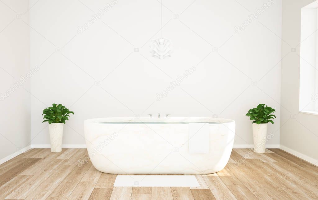 minimal stylish bathroom 3d rendering