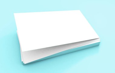 Mavi kart yığınını, beyaz iş 3d render
